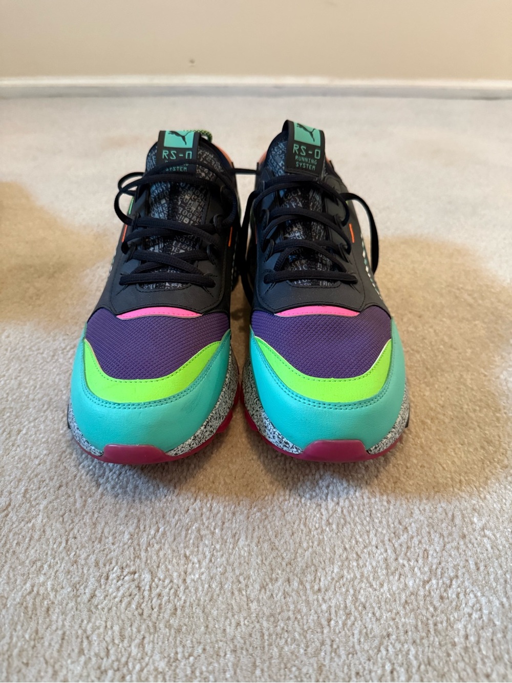 Puma Black Sneakers with Teal, Purple & Neon Accents - Picture 2 of 4